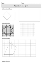 Reproduire une figure - Exercices - Géométrie - Mathématiques : 4eme Primaire - PDF à imprimer