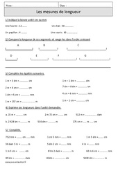 Mesures de longueur - Exercices corrigés - Mesures - Mathématiques : 4eme Primaire - PDF à imprimer
