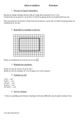 Surfaces - Aires - Mesures - Exercices - Mathématiques : 4eme Primaire - PDF à imprimer