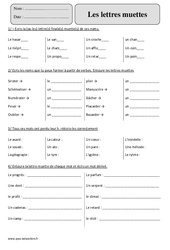 Lettres muettes - Exercices corrigés - Orthographe : 5eme Primaire - PDF à imprimer