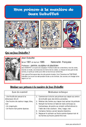 Mon prénom à la manière de Jean Dubuffet - Arts plastiques : 3eme, 4eme, 5eme Primaire - PDF à imprimer