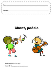 Chant - Poésie - Page de garde : 1ere, 2eme, 3eme Maternelle - Cycle Fondamental - PDF à imprimer