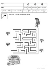 Retrouve le chemin de l'école - Jeux de la rentrée : 1ere, 2eme, 3eme Maternelle - Cycle Fondamental - PDF à imprimer