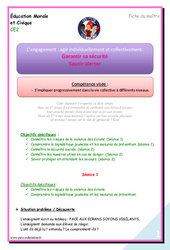 Garantir sa sécurité - Savoir alerter - Séquence - Fiche de préparation : 3eme Primaire - PDF à imprimer