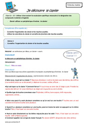 Je découvre le clavier - Fiche de préparation : 3eme, 4eme, 5eme Primaire