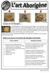 Art Aborigène - Arts visuels : 2eme, 3eme, 4eme, 5eme Primaire - PDF à imprimer