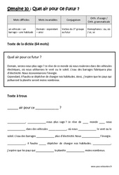 Quel air pour ce futur - Dictée préparée 10 - A trous : 4eme Primaire - Cycle 3 - PDF à imprimer