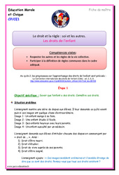 Séquence - Fiche de préparation Les droits de l’enfant - Séquence - Fiche de préparation : 1ere, 2eme Primaire - PDF à imprimer