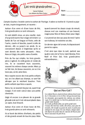 Exercice Les trois grands - pères - Conte de noël + Questionnaire : 3eme, 4eme, 5eme Primaire - PDF à imprimer