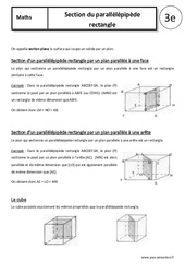 Section du parallélépipède rectangle - Cours - Géométrie : 3eme Secondaire - PDF à imprimer