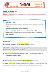 Pets - Anglais - The Vadrouille Family - My English Pass : 3eme Primaire - PDF à imprimer