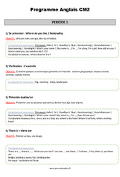 Programmation annuelle en anglais dont 2 séquences à télécharger - My English Pass : 5eme Primaire - PDF à imprimer