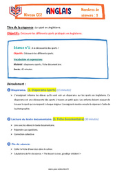 Sport et civilisation - Anglais - The Vadrouille Family - My English Pass : 3eme Primaire - PDF à imprimer