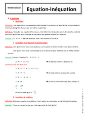 Equation - Inéquation - Cours : 2eme Secondaire - PDF à imprimer