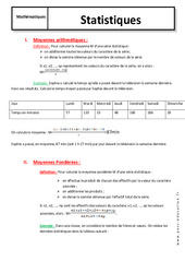 Statistiques - Cours : 2eme Secondaire - PDF à imprimer