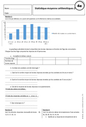 Statistiques - Moyennes arithmétiques - Exercices corrigés : 2eme Secondaire - PDF à imprimer