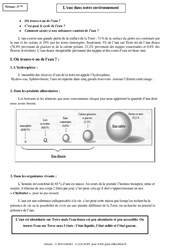 L'eau dans l'environnement - Cours - Physique - Chimie : 1ere Secondaire - PDF à imprimer