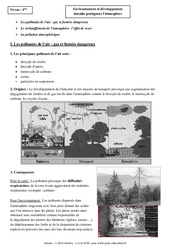 Environnement et développement durable protégeons l’atmosphère - Cours - Physique - Chimie : 2eme Secondaire - PDF à imprimer