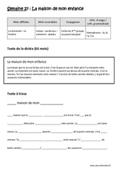 Verbe du  groupe au passé composé - Homophones - Fiches la, là, l’a, l’as - Dictée préparée 27 - A trous : 4eme Primaire - Cycle 3 - PDF à imprimer