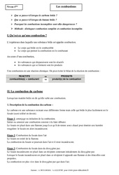 Combustions - Cours - Physique - Chimie : 2eme Secondaire - PDF à imprimer