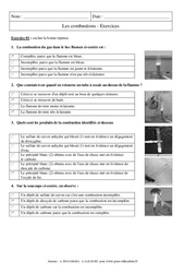 Combustions - Exercices corrigés - Physique - Chimie : 2eme Secondaire - PDF à imprimer
