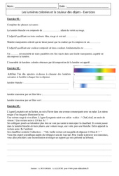 Lumières colorées - Couleur des objets - Exercices corrigés - Physique - Chimie : 2eme Secondaire - PDF à imprimer