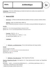 Arithmétique - Cours : 3eme Secondaire - PDF à imprimer