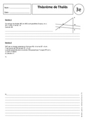 Théorème de Thalès - Exercices corrigés - Géométrie : 3eme Secondaire - PDF à imprimer
