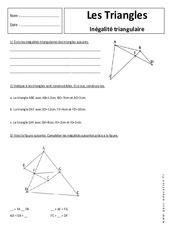 Inégalité triangulaire - Triangles - Exercices corrigés - Géométrie : 1ere Secondaire - PDF à imprimer