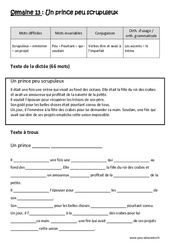 Un prince peu scrupuleux - Verbes être et avoir à l’imparfait - Accents - le tréma - Dictée préparée - A trous : 5eme Primaire - Cycle 3 - PDF à imprimer