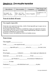 Une enquête impossible - Verbes à l’imparfait - Préfixes en - Fiches  im, in, ir, il - Dictée préparée - A trous : 5eme Primaire - Cycle 3 - PDF à imprimer