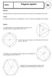 Polygones réguliers - Cours - Géométrie : 3eme Secondaire - PDF à imprimer