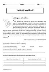 Adjectif qualificatif - Exercices corrigés - Grammaire : 5eme Primaire - PDF à imprimer
