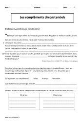 Compléments circonstanciels - Exercices corrigés - Grammaire : 5eme Primaire - PDF à imprimer