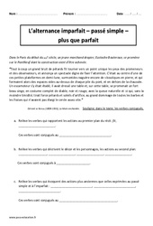 Alternance - Imparfait - Passé simple - Plus que parfait - Exercices corrigés - Conjugaison : 5eme Primaire - PDF à imprimer