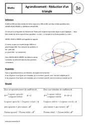 Agrandissement - Réduction d'un triangle - Cours - Géométrie : 3eme Secondaire - PDF à imprimer