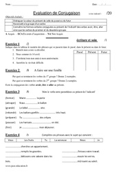 Présent - Groupes des verbes - Examen Evaluation : 3eme Primaire - PDF à imprimer
