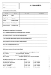 Voix passive - Exercices corrigés - Grammaire : 1ere Secondaire - PDF à imprimer