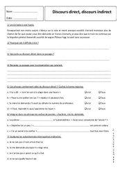Discours direct - Discours indirect - Exercices corrigés - Grammaire : 1ere Secondaire - PDF à imprimer