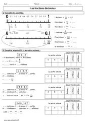 Fractions décimales - Exercices corrigés - Numération : 4eme, 5eme Primaire - PDF à imprimer