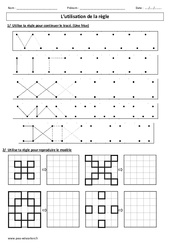 Utilisation de la règle - Exercices - Géométrie : 2eme Primaire - PDF à imprimer