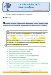 Le vocabulaire de la correspondance - Soutien scolaire - Aide aux devoirs : 5eme Primaire - PDF à imprimer