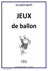 Jeux de ballon - Cycle complet EPS : 3eme Primaire - PDF à imprimer