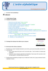 L’ordre alphabétique - Soutien scolaire - Aide aux devoirs : 2eme Primaire - PDF à imprimer