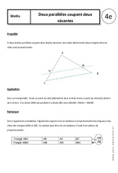 Deux parallèles coupant deux sécantes - Cours - Géométrie : 2eme Secondaire - PDF à imprimer