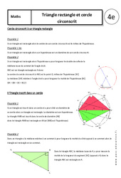 Triangle rectangle - Cercle circonscrit - Cours - Géométrie : 2eme Secondaire - PDF à imprimer