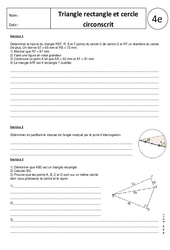 Triangle rectangle - Cercle circonscrit - Exercices corrigés - Géométrie : 2eme Secondaire - PDF à imprimer