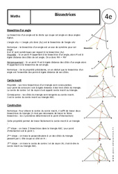 Bissectrices - Cours - Géométrie : 2eme Secondaire - PDF à imprimer