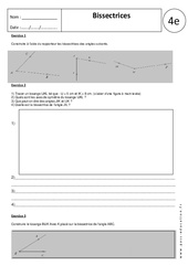 Bissectrices - Exercices corrigés - Géométrie : 2eme Secondaire - PDF à imprimer