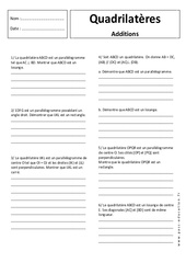 Quadrilatères - Exercices corrigés - Géométrie : 1ere Secondaire - PDF à imprimer